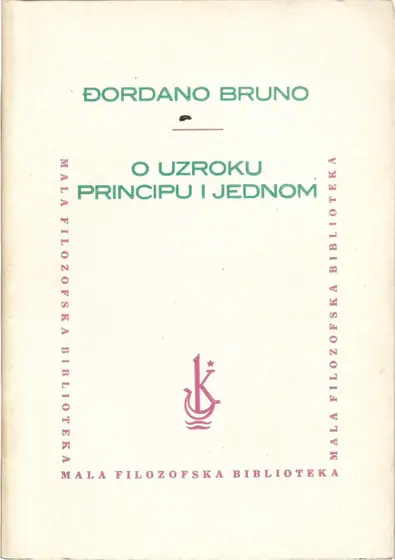 Naslovnica: O uzroku, principu i jednom