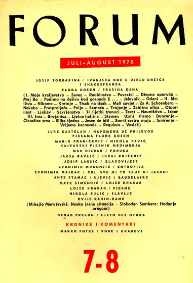 Naslovnica: Forum, 7-8/1970