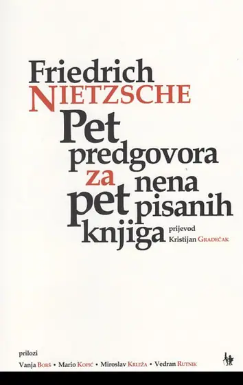 Naslovnica: Pet predgovora za pet nenapisanih knjiga