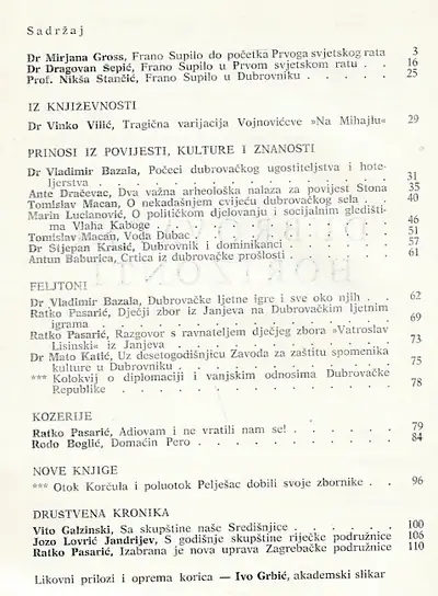 Naslovnica: Dubrovački horizonti 5/1970.