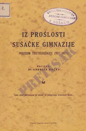 Naslovnica: Iz prošlosti Sušačke gimnazije - reprint