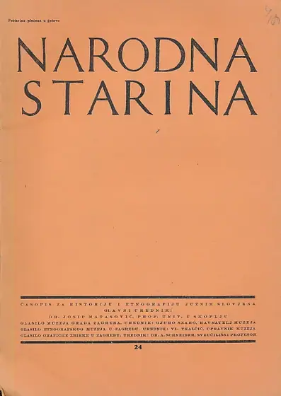 Naslovnica: Narodna starina 24/1930