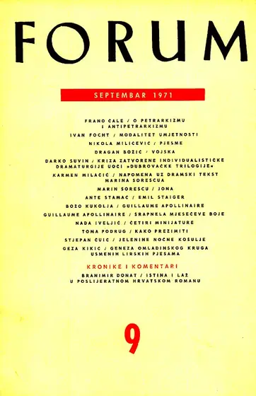 Naslovnica: Forum, 9/1971
