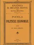 Naslovnica: Počela političke ekonomije (pretisak iz 1889)