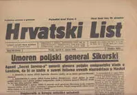 Naslovnica: HRVATSKI LIST BR. 154/1943.