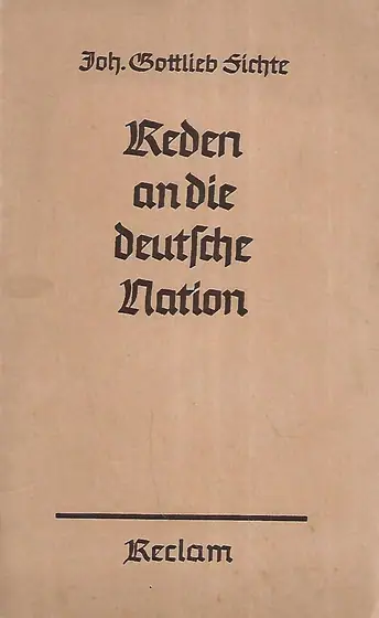 Naslovnica: Reden an die deutsche Nation
