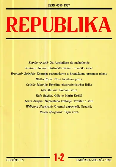 Naslovnica: Republika 1-2/1999
