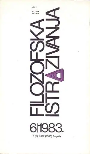 Naslovnica: Filozofska istraživanja 6/1983