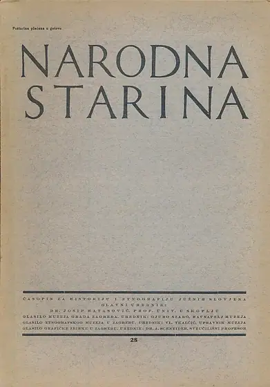 Naslovnica: Narodna starina 28/1933