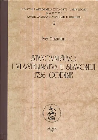 Naslovnica: Stanovništvo i vlastelinstva u Slavoniji 1736. godine
