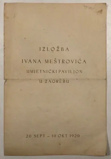 Naslovnica: Katalog Izložbe u Umjetničkom Paviljonu, Zagreb 1920.