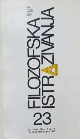 Naslovnica: Filozofska istraživanja 23/1987