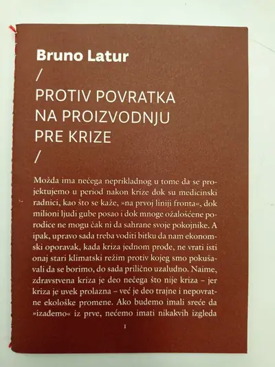 Naslovnica: Protiv povratka na proizvodnju pre krize