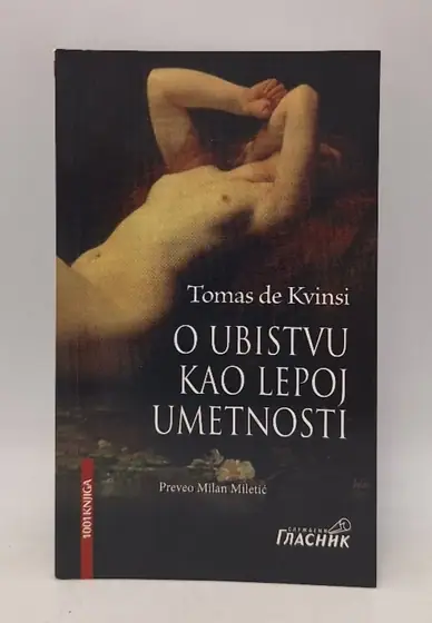 Naslovnica: O ubistvu kao lepoj umetnosti