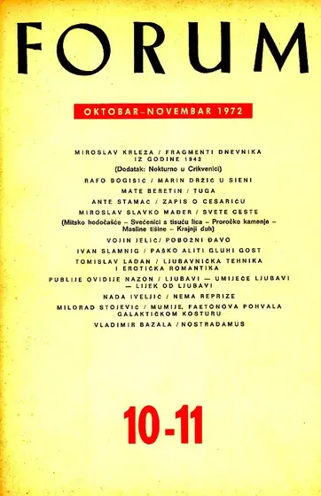 Naslovnica: Forum, 10-11/1972