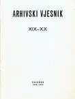 Naslovnica: Arhivski vjesnik XIX-XX/1976-77