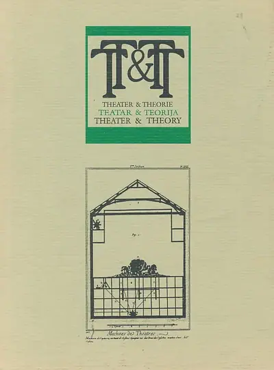 Naslovnica: Teatar i teorija 1/1995