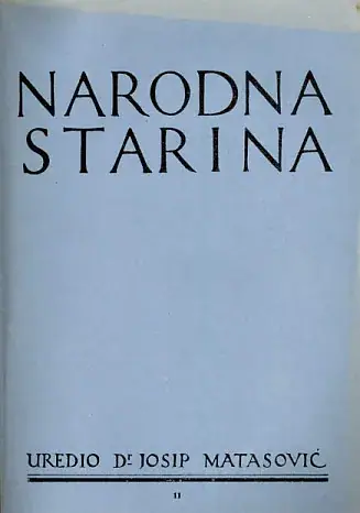 Naslovnica: Narodna starina, 28/1925