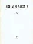 Naslovnica: Arhivski vjesnik XV/1972