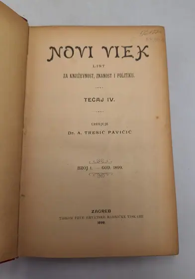 Naslovnica: Novi viek tečaj IV./1899