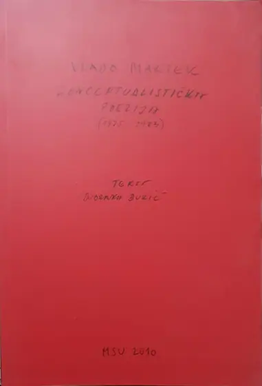 Naslovnica: Vlado Martek - Konceptualistička poezija (1975. – 1983.)