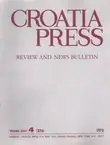 Naslovnica: Croatia Press XXVI/4 (276)/1973
