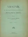 Naslovnica: Vjestnik Kr. hrvatsko-slavonsko-dalmatinskog zemaljskog arkiva I/2/1899