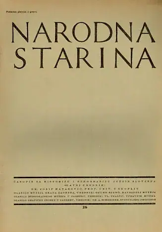 Naslovnica: Narodna starina, 26/1931