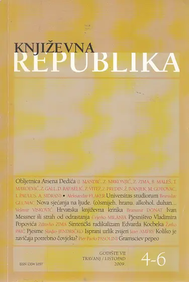 Naslovnica: KNJIŽEVNA REPUBLIKA 4-6 - god. VII, 2009