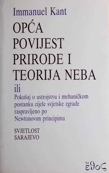 Naslovnica: Opća povijest prirode i teorija neba
