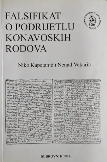 Naslovnica: Falsifikat o podrijetlu konavoskih rodova