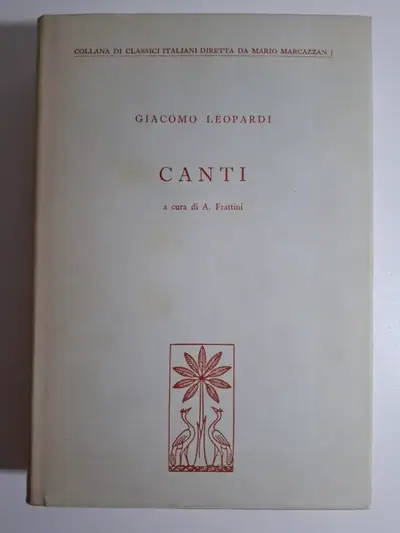 Naslovnica: CANTI a cura di A. Frattini , Collana di classici italiani diretta da Mario Marcazzan