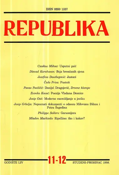 Naslovnica: Republika, br. 11-12/1998
