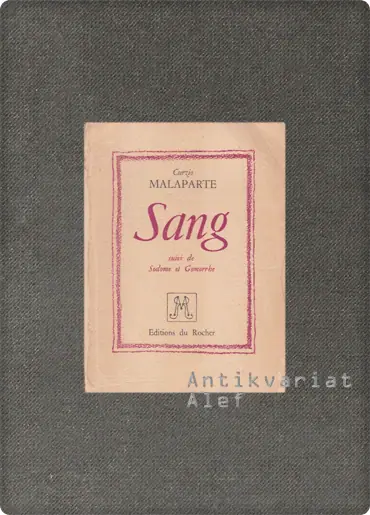 Naslovnica: Sang, suivi de Sodome et Gomorrhe