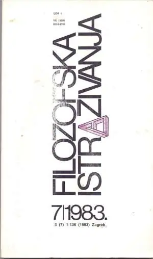 Naslovnica: Filozofska istraživanja 7/1983