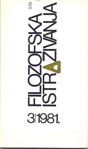 Naslovnica: Filozofska istraživanja 3/1981