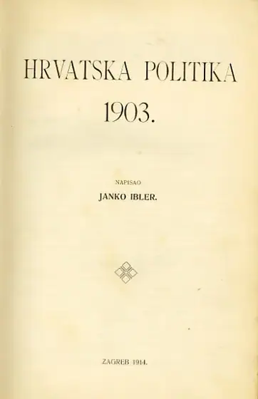 Naslovnica: Hrvatska politika 1903.