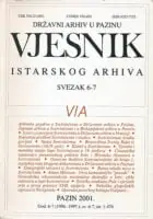 Naslovnica: Vjesnik istarskog arhiva sv. 6-7