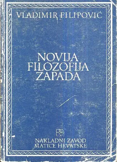 Naslovnica: Novija filozofija Zapada (i odabrani tekstovi)