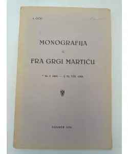 Naslovnica: Monografija o fra Grgi Martiću