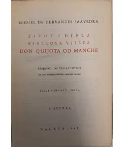 Naslovnica: Život i djela bistroga viteza Don Quijota od Manche I-IV.