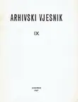 Naslovnica: Arhivski vjesnik X/1967